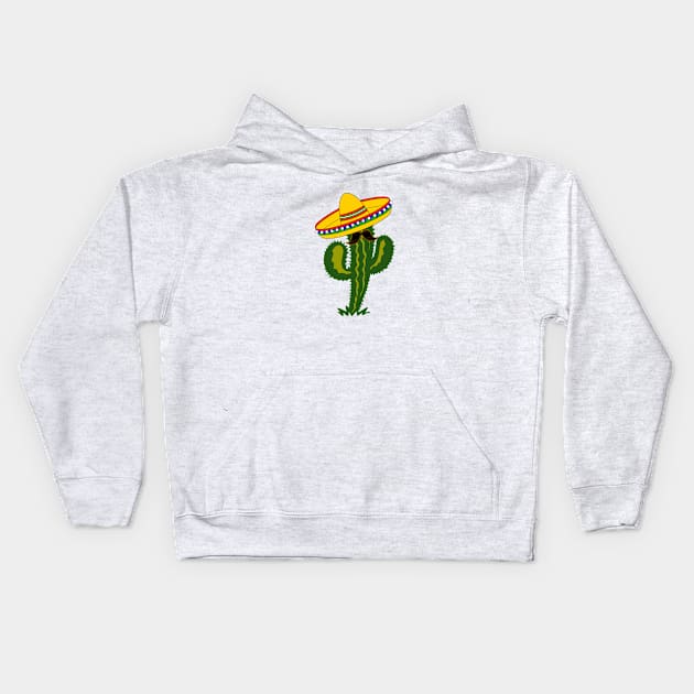 Funny Mexican Cactus Kids Hoodie by Scar